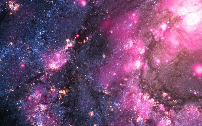 Pink and blue galaxy with stars