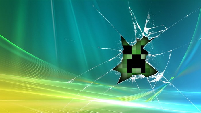 Minecraft Creeper Breaks Through Screen