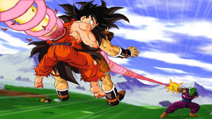 Goku and Raditz from Dragon Ball Z fighting