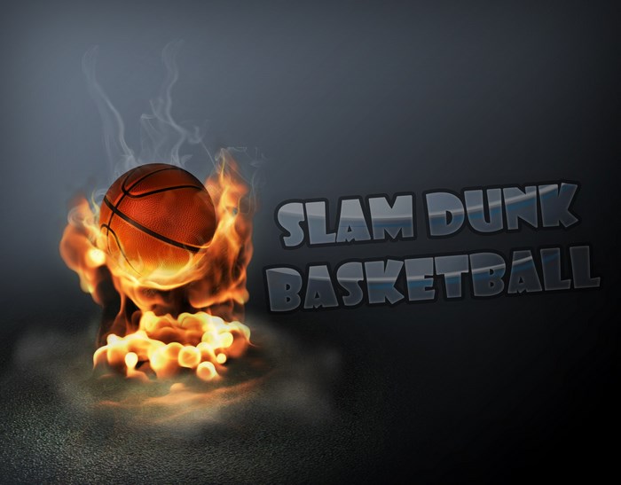Slam Dunk Basketball with Fire