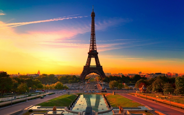 Eiffel Tower at Sunset in Paris