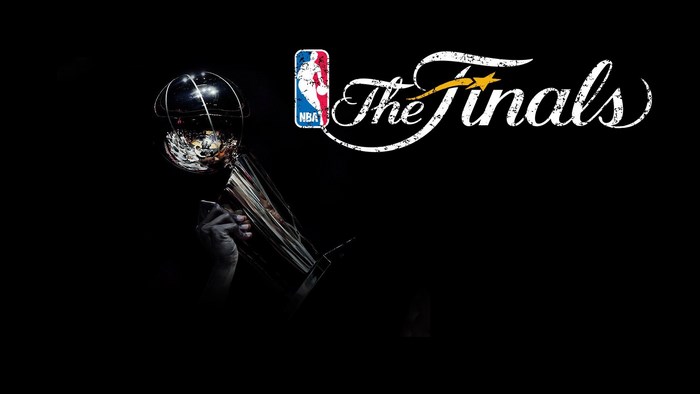 NBA Finals trophy and logo