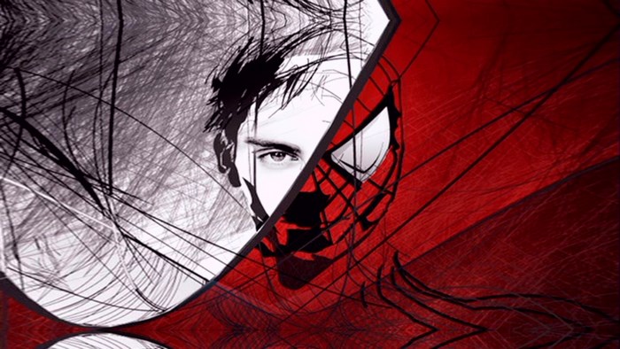 Spider-Man split portrait