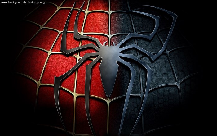 Spider-Man Logo on Red and Black Web