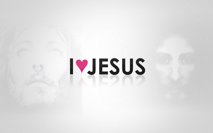 I Love Jesus text with Jesus's face