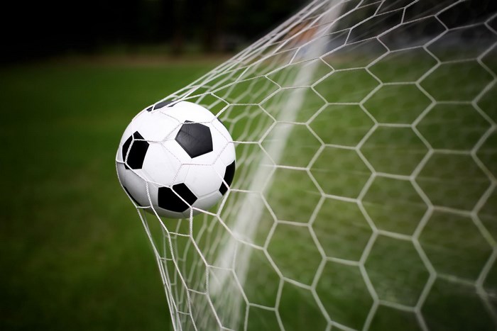 Soccer ball in a net