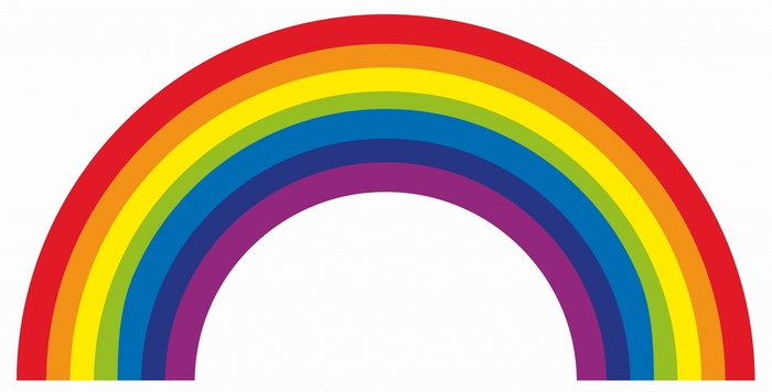 A colorful rainbow arc