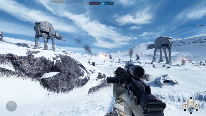 Star Wars Battlefront AT-AT walkers on Hoth
