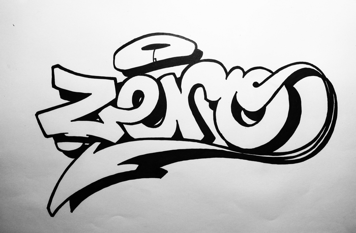 Graffiti art spelling ZOMO