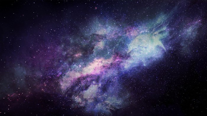 Galaxy with stars and nebulae