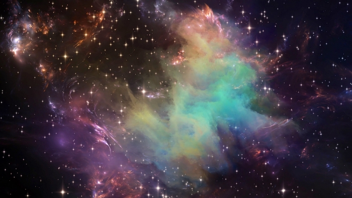 Colorful nebula and stars in deep space