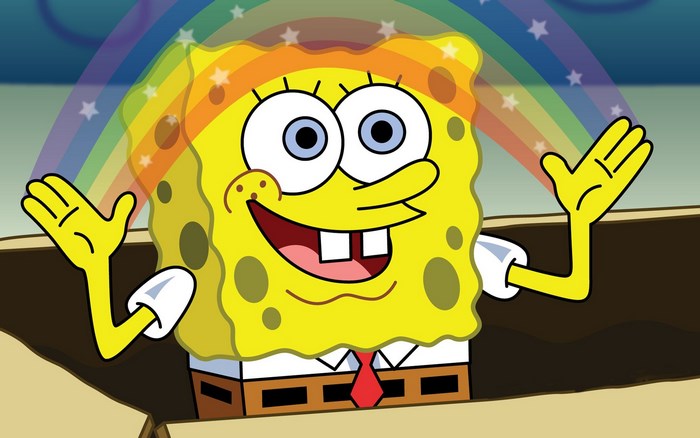 SpongeBob SquarePants with Rainbow