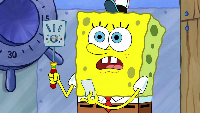 SpongeBob SquarePants holding a spatula