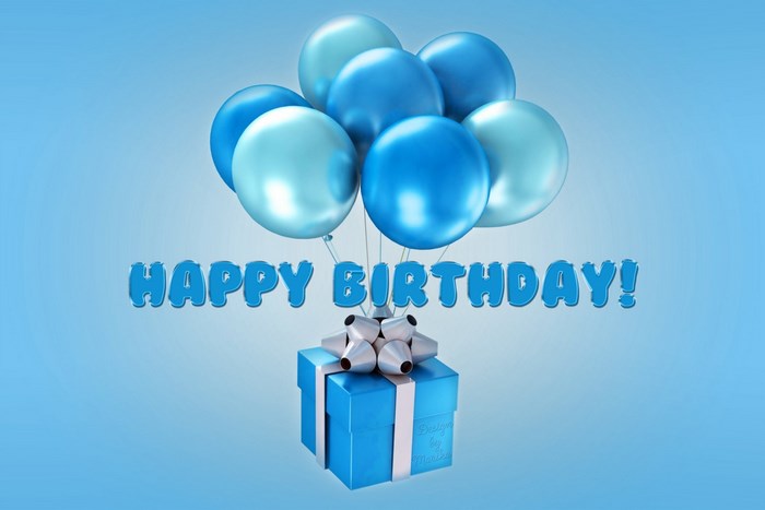 Happy Birthday Balloons and Gift