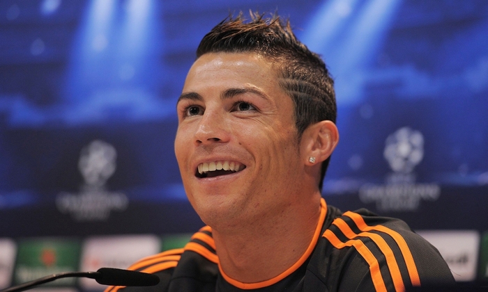 Cristiano Ronaldo at a press conference