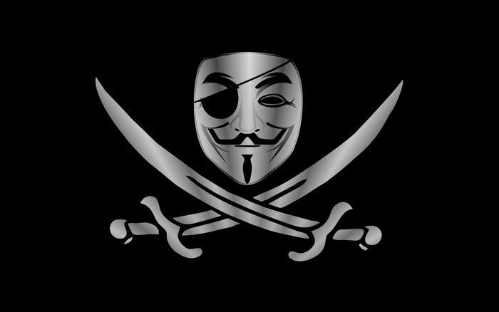 Anonymous mask and crossed swords