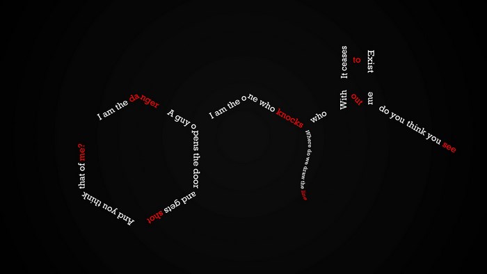 Breaking Bad chemical structure with quotes