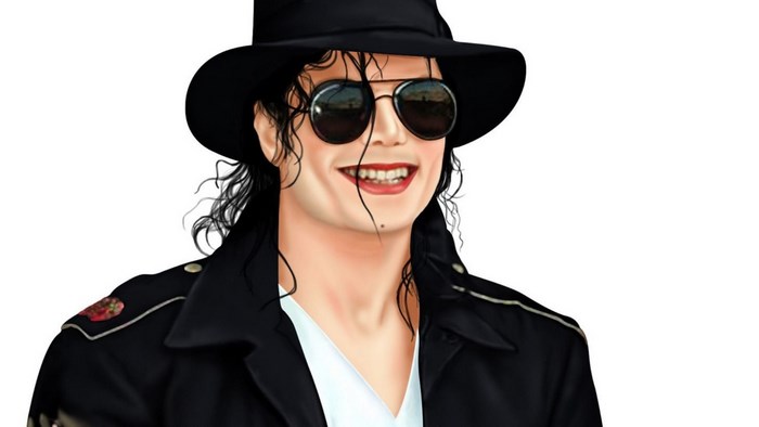 Michael Jackson wearing a hat and sunglasses