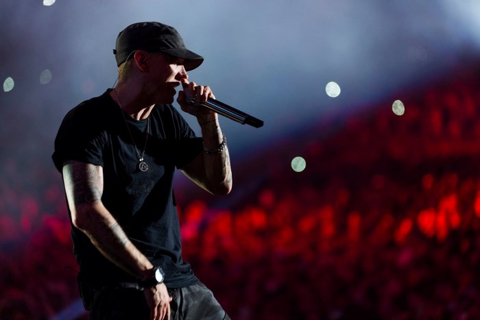 Eminem performing on stage