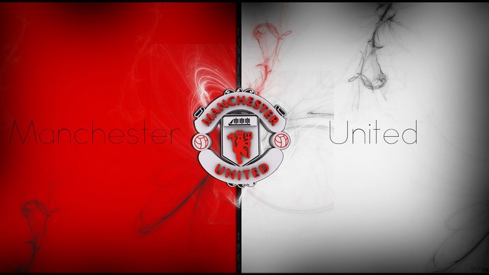 Manchester United logo split background