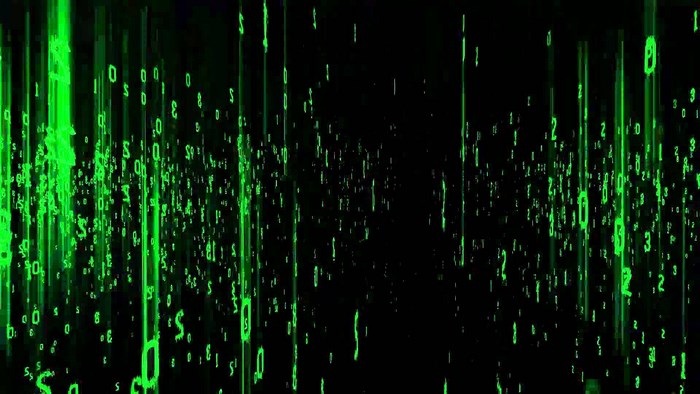 Matrix digital rain green numbers