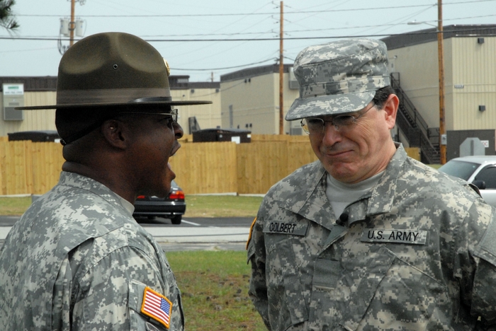Two US Army soldiers talking
