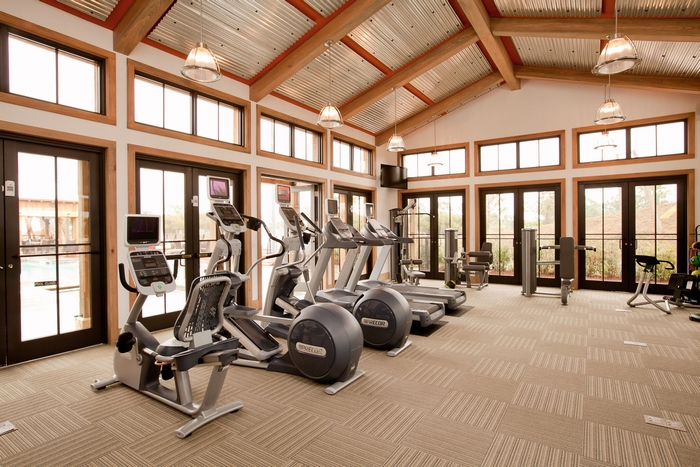 Gym with treadmills and ellipticals