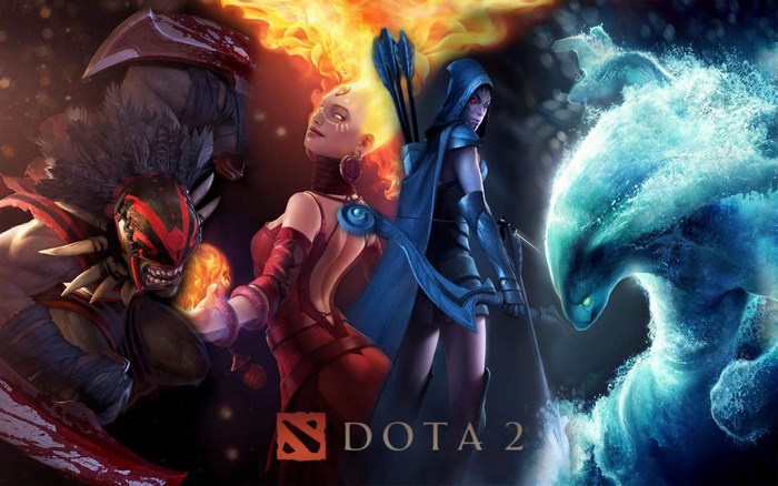 Dota 2 characters with fire and water elements