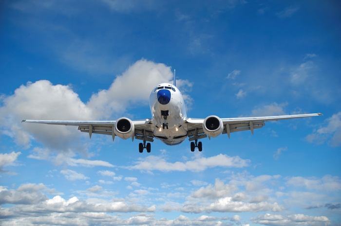 Airplane flying in the sky