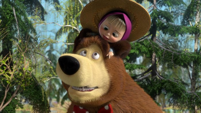 Masha and the Bear in a Forest