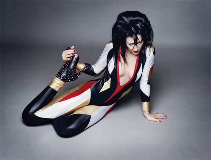 Siouxsie Sioux in Bold Colorful Bodysuit