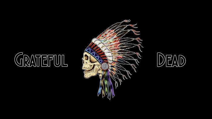 Grateful Dead Skull with Native American Headdress