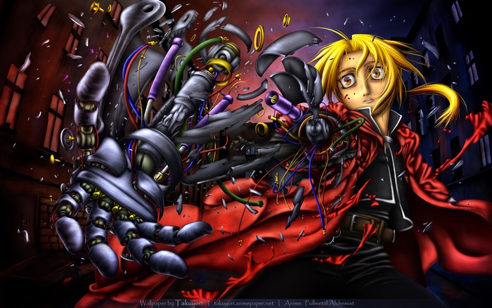 Edward Elric from Fullmetal Alchemist with mechanical arm