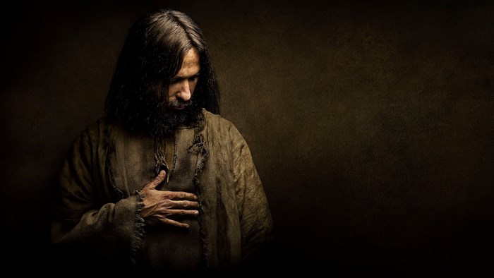 Jesus Christ with hand on chest