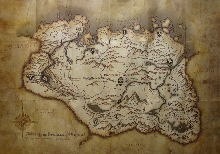 Map of Skyrim Province de Bordeciel