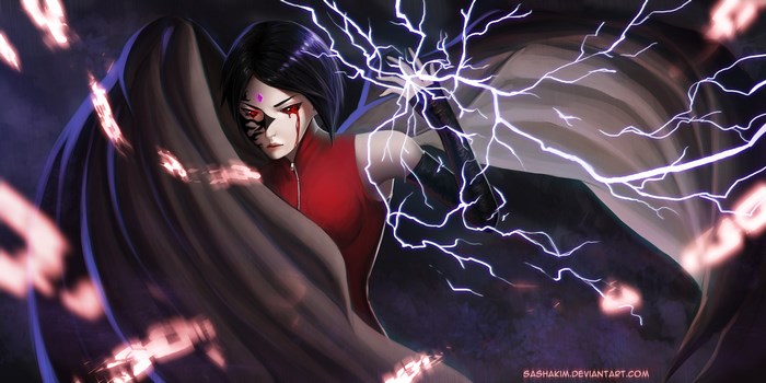 Sakura Haruno from Boruto with lightning