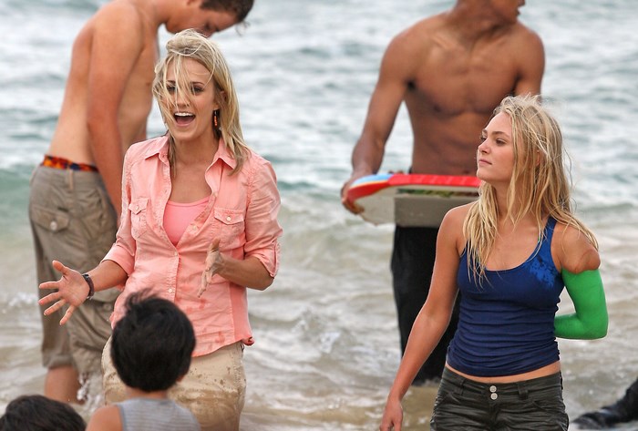 Bethany Hamilton from Soul Surfer on the beach