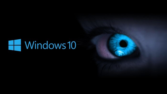 Windows 10 logo with a blue eye