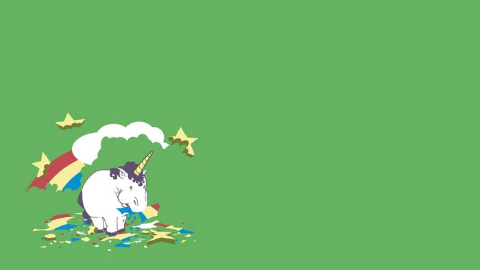 Unicorn with rainbow and stars