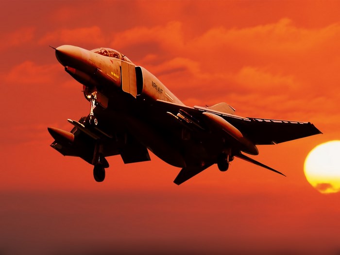 McDonnell Douglas F-4 Phantom II Jet at Sunset