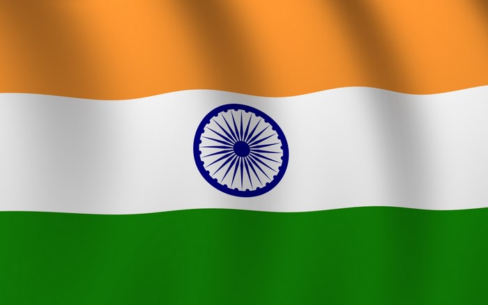 Flag of India waving