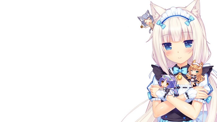 Nekopara Vanilla holding Chocola and Coconut