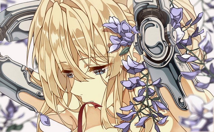 Violet Evergarden with Wisteria and Mechanical Arms