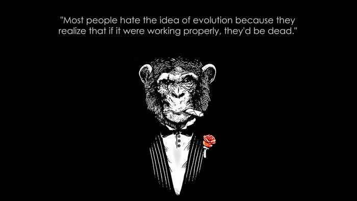 Chimpanzee in a tuxedo with a cigar and rose