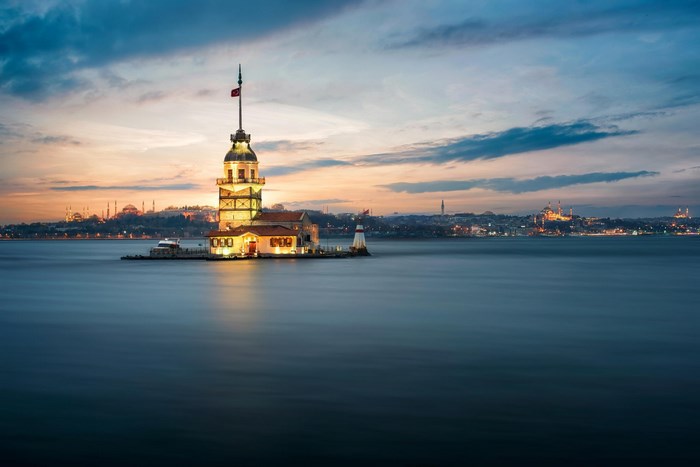 Istanbul Maiden's Tower at Twilight