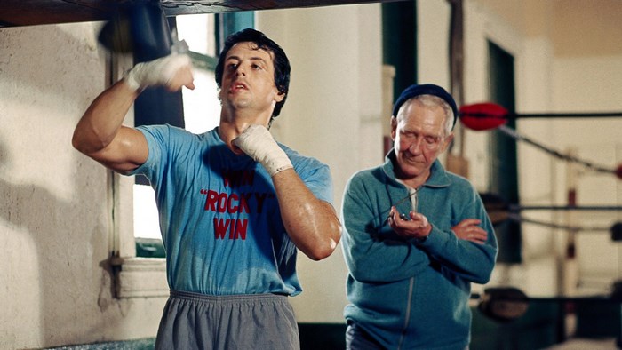 Rocky Balboa training with Mickey Goldmill