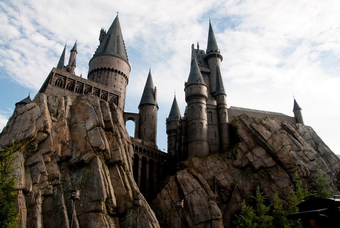 Hogwarts Castle on a rocky cliff