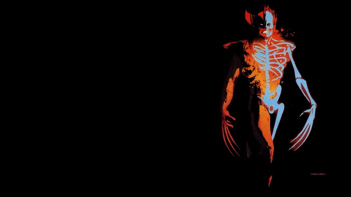 Wolverine with skeleton exposed