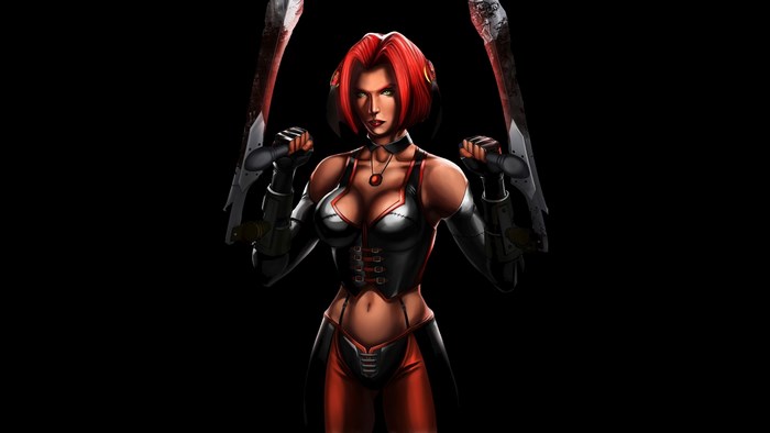 Rayne from BloodRayne with two swords