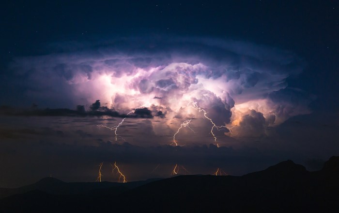 Dramatic Lightning Storm Illuminates Night Sky